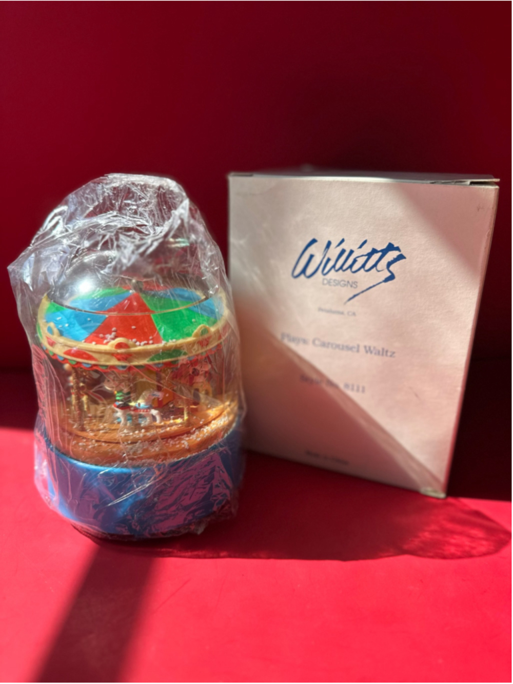 Vintage Willitts Designs Peanuts Snow Globe Musical Waltz Carousal NEW IN BOX